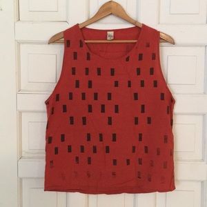 Uzi dark brick red sleeveless top